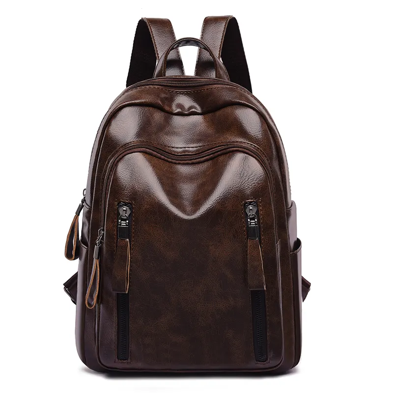 Trend PU Frau Rucksack Leder wasserdichte Laptop taschen School College Rucksäcke