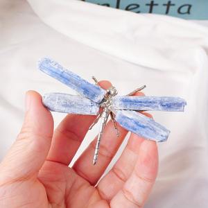 Wholesale High Quality Hand-Carved Natural Blue Kyanite Dragonfly <b>Crystal</b> <b>Ornament</b> for Home Decoration Holiday Gifts Healing - Product Image 1