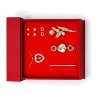 Coffret Cadeau Montre et Bijoux pour Femme Elite 5 Pièces – Élégant Ensemble Or Rose : Montre-Bracelet, Bracelet, Collier, Bague, Boucles d'Oreilles – Cadeau d'Entreprise B2B