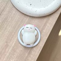 Support de téléphone magnétique rétractable en forme de patte de chat de dessin animé, couleur unie, détachable, aimant puissant pour bureau