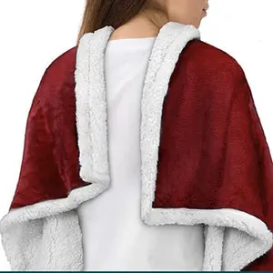 Super Soft Warm Comfy Large Fleece Plush Wearable Sherpa Tv Blanket With Sleeves