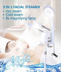 Vaporizador Facial Profesional de Doble Tubo Frío/Caliente, Lámpara Lupa Ajustable con Ruedas, Máquina Hidratante para Salones de Belleza y Pestañas - Product Image 1
