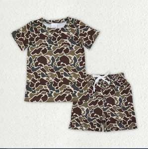 Ensemble de vêtements d'été pour enfants, imprimé camouflage marron, BSSO1903 - Product Image 5