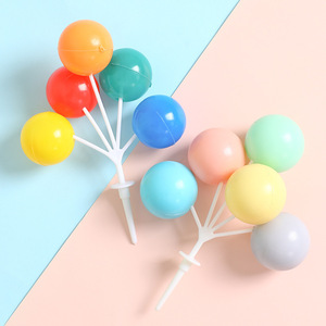 ท็อปเปอร์เค้กบอลลูนพลาสติกหลากสีรูปทรงกลมสำหรับตกแต่งวันเด็ก - Product Image 1