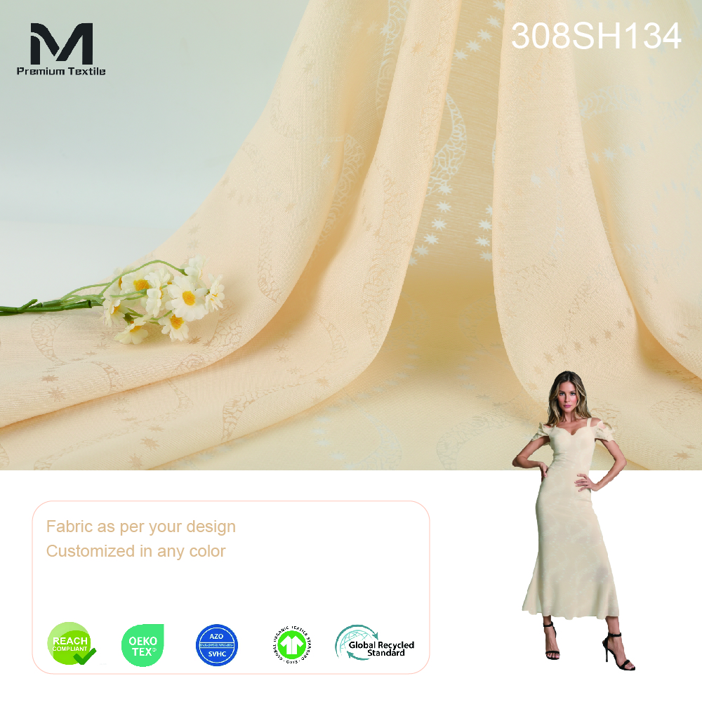 Bespoke Durable Organic Cotton Viscose Fabric For Lightweight Premium Robes And Stretch Breathable For Summer Sh134# 308