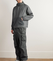 Blouson coupe-vent à capuche personnalisé pour homme, col montant, respirant, en polyester écologique, noir, couleurs personnalisées pour l'automne