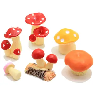 各种小型蘑菇娃娃屋100Pcs树脂微景观植物雕像装饰迷你蘑菇童话花园