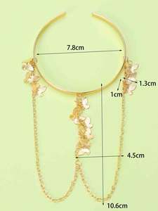 I-0979 Femme Géométrique Métallique Étoile Fleur Papillon Bras Bracelet Corps Chaîne Bijoux Or Bras Manchette - Product Image 3