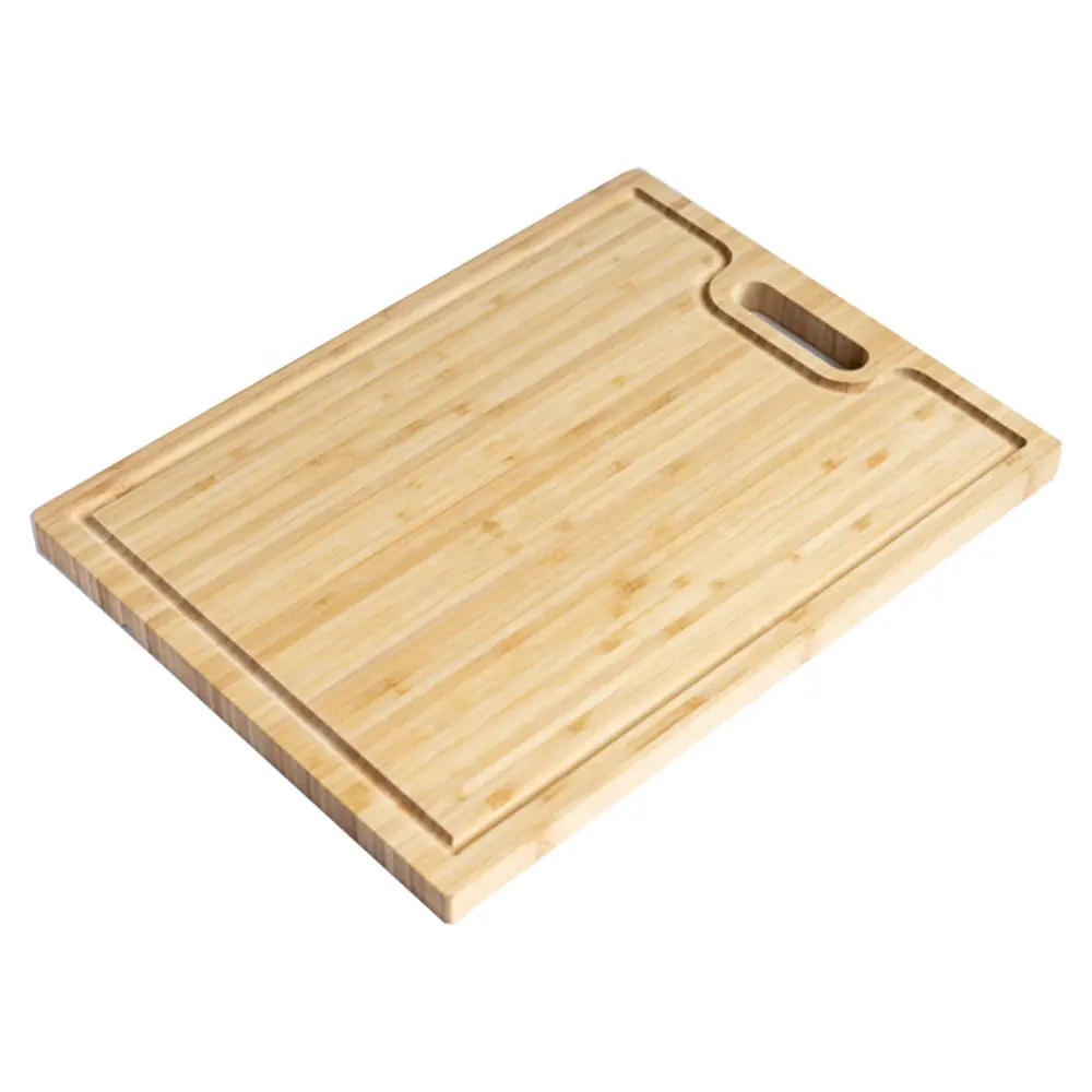 Bamboo Cutting Board with 3 compartments and Juice Groove Best Kitchen Chopping Board for meat Cheese and Vegetables