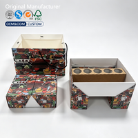 Boîte à pique-nique rigide pliable, recyclable et réutilisable, de qualité alimentaire, portable, pour le camping, les salades de fruits, les fêtes, en carton ondulé