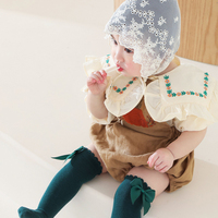 Chaussettes bébé fille espagnoles avec grand nœud, dentelle et volants, en coton extensible, style princesse, avec nœud, cadeau, vente en gros, OEM