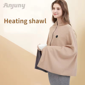 Anjuny Couverture de sieste matelassée super chaude, châle chauffant d'hiver, sweat à capuche d'extérieur, unisexe, en polyester doux, portable, thérapeutique, rafraîchissant, USB - Product Image 5
