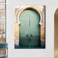 Impression sur toile de paysage de porte de style marocain, art mural avec encre écologique imperméable et résistante à l'humidité pour la décoration de la maison