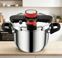 Casserole à pression en acier inoxydable 304 avec couvercle rotatif, 2 niveaux de pression (60-100 kPa) pour la cuisine à domicile, les restaurants, la vente en gros d'ustensiles de cuisine