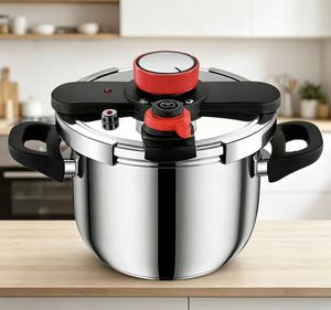 Casserole à pression en acier inoxydable 304 avec couvercle rotatif, 2 niveaux de pression (60-100 kPa) pour la cuisine à domicile, les restaurants, la vente en gros d'ustensiles de cuisine - Product Image 1
