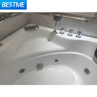 Baignoire de luxe en acrylique pour hôtel, 1,3 m, double, avec oreiller, douche massante, spa intérieur, bain à remous