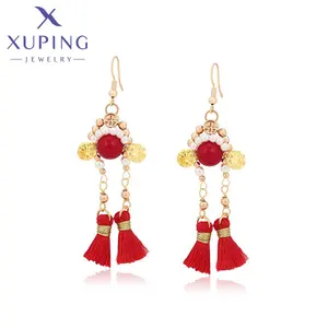 A00873375 XUPING Jewelry Popular Chinoiserie 18K Gold Plated Copper Jewelry Bridal Lady Crystal Jewelry Earrings Women