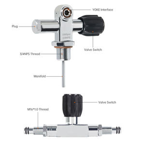 Conector de Válvula de Cilindro Doble DIDEEP para Buceo Técnico, Conjunto de Válvulas para Equipo de Buceo Twinset - Product Image 3