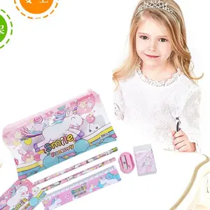 A6 Kleine Set Pvc Pen Tas Basisschool Sociale Pig Eenhoorn Briefpapier Set