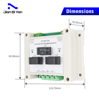 Medidor de energía de riel Din, propiedades eléctricas RS485, medidor de energía inteligente de tarifa múltiple CT trifásico con Modbus