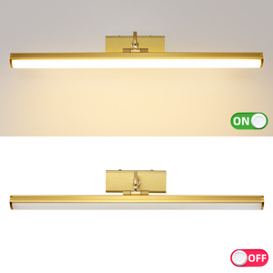 โคมไฟติดผนัง LED โมเดิร์น อลูมิเนียมอัลลอยด์ รูปทรงสี่เหลี่ยมผืนผ้า แสงวอร์มไวท์ 3500K สำหรับห้องน้ำ พร้อมสวิตช์หรี่ไฟได้ - Product Image 3