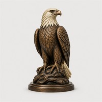 Sculpture d'aigle chauve sur roche, sur mesure, grande taille, pour le 4 juillet, service de fabrication OEM pour projet de cadeau de vacances