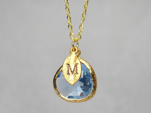 قلادة أولية مع هدية وصيفة العروس العصرية قلادة من حجر الميلاد الأصلي لها - Product Image 2