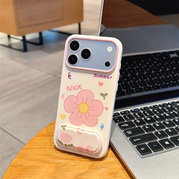 Coque de téléphone Lichicase pour filles avec motif floral pour Honor X6E X8i Choice T10, mignonne, avec miroir de maquillage 3D et support