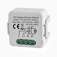 Module d'interrupteur intelligent Tuya WiFi Zigbee 3.0 1/2 gang 2 voies, variateur sans fil, commande vocale, compatible avec Alexa et Google