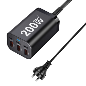 Station de charge de bureau GaN 200W à charge ultra-rapide, <span class=keywords><strong>adaptateur</strong></span> rapide QC3.0 avec indicateur LED pour ordinateur portable, téléphone portable, tablette - Product Image 4