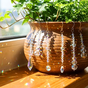 Envío Directo, Maceta Moderna Minimalista Hecha a Mano, Cadena Atrapasueños de Cristal, Prisma de Corazón, Decoración Colgante de Flores - Product Image 3