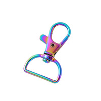 Arc-en-ciel métal anneaux en D boucle homard fermoir porte-clés crochet lanière matériel pour bricolage accessoire porte-clés
