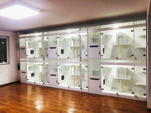 Einfach zu Installierendes Katzenvilla aus Massivholz für den Innenbereich, Großer Katzenkäfig mit Viel Freiraum für Katzenpensionen/Tierhandlungen/Luxuriöses Katzenzimmer aus Glas - Product Image 5