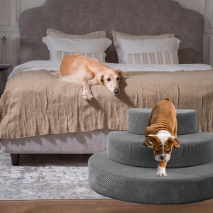 Mousse haute densité grand escalier de <span class=keywords><strong>chien</strong></span> stable détachable à 3 marches pour petit chiot ou douleurs articulaires vieux chiens grimper lit haut canapé Char - Product Image 3