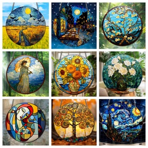 Pendentif décoratif rond en acrylique personnalisé, message de remerciement, motif personnalisé coloré pour la décoration de la voiture et de la maison - Product Image 6