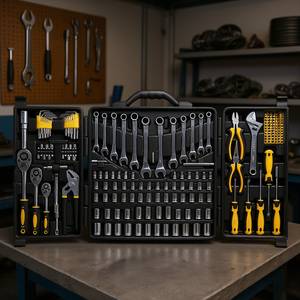 Juego de herramientas mecánicas Db Wholesale de 207 piezas, con vasos de 1/4, 3/8, 1/2 pulgada, medidas SAE y métricas para vehículos. - Product Image 2