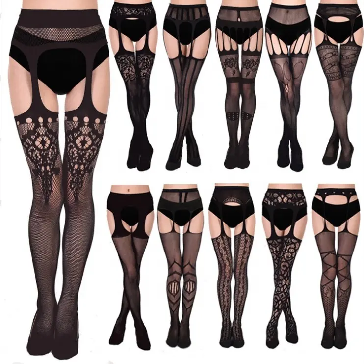 Xb75 Hot Sell Sexy fashion pattern socks Spandex tights Stockings Women Mesh pantyhose Sexy Bodystocking Sensual Nylon Fishnet