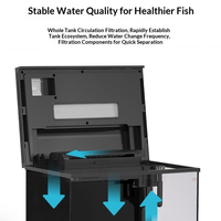 Aquarium de bureau en verre ultra-clair, kit complet tout-en-un avec éclairage LED et filtre pour la maison et le bureau