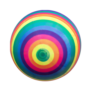 Pelota de Playa Inflable de PVC con Rayas de Arcoíris, Juguete Acuático Colorido para Niños - Product Image 3