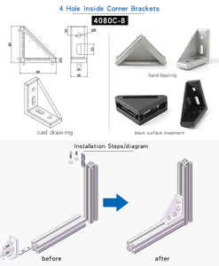Китайский производитель: Угловые кронштейны 40x80 мм (8 слотов, стандарт RoHS) для алюминиевого профиля 4040, 4080, 8080 - Product Image 6