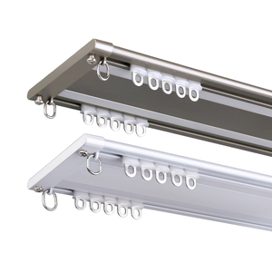 <span class=keywords><strong>Tringle</strong></span> et Rail à Rideaux Double Piste Ultra-Mince Conjointe en Aluminium Robuste, Moderne et Minimaliste pour Fixation Plafond - Product Image 2
