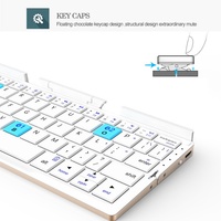 Mini clavier pliable, clavier coréen et russe pris en charge, 3 appareils avec support, clavier rechargeable pour téléphone tablette