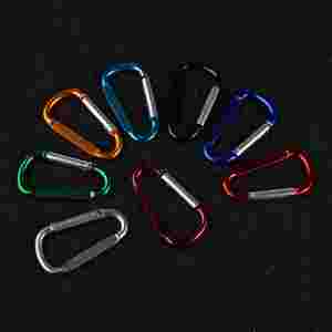 Custom Heavy-Duty Black Carabiner <b>Clip</b>, 3" Aluminum D-Ring with Keyring Keychain <b>Hooks</b> for Outdoor Use - Product Image 3