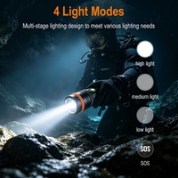 Lampe torche sous-marine haute puissance IP68 étanche 750 lumens avec zoom magnétique et LED pour la plongée sous-marine