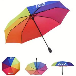 Parapluie pliable personnalisé de voyage, design tendance, coupe-vent, pare-soleil, impression de logo personnalisée, parapluie à trois plis - Product Image 3