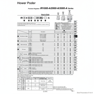 Modèle de régulateur de pression de précision SMC Pneumatics IR3020-03GH-A - Product Image 1