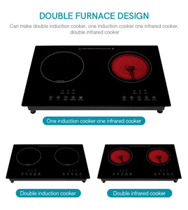 Bếp cảm ứng <span class=keywords><strong>3600W</strong></span> tất cả các kim loại cơ thể đôi Burner Bếp cảm ứng với cảm biến cảm ứng - Product Image 3