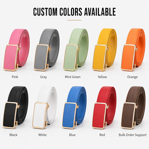 <span class=keywords><strong>Ceinture</strong></span> à boucle automatique <span class=keywords><strong>en</strong></span> <span class=keywords><strong>cuir</strong></span> de vachette pour femmes d'affaires, logo personnalisé d'usine, mode, adolescent, enfant, robe formelle - Product Image 5