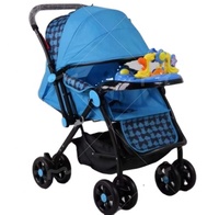 Poussette Bébé Premium en Métal Wanbaole 6013 avec Disque Musical, Poussée Bidirectionnelle, Siège Élevé, Position Assise et Allongée, Pliage Compact