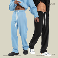 Pantalon de survêtement homme RUICHI nouvelle collection automne-hiver, coupe droite ample, doublure polaire 350 GSM, couleur unie, style sportif décontracté